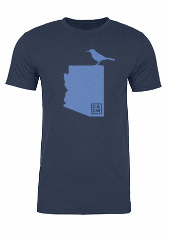 Arizona State Bird Tee/Light Blue on Navy - Men's