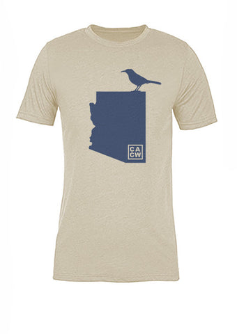 Arizona State Bird Tee/Navy on Antique White - Women's