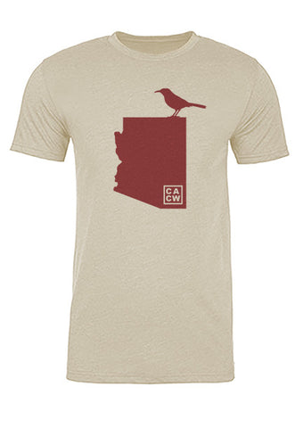 Arizona State Bird Tee/Red on Antique White - Men's