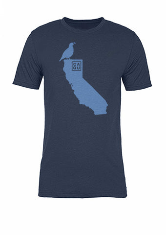 California State Bird Tee/Light Blue on Navy - Women's