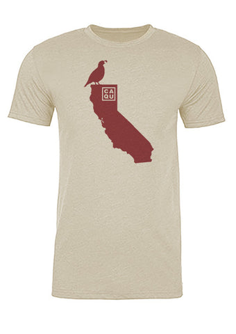 California State Bird Tee/Red on Antique White - Men's