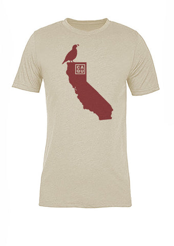 California State Bird Tee/Red on Antique White - Women's