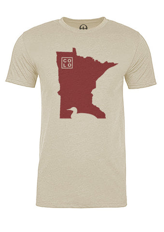 Minnesota State Bird Tee/Red on Antique White - Men's