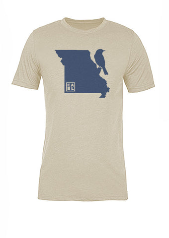 Missouri State Bird Tee/Navy on Antique White - Women's