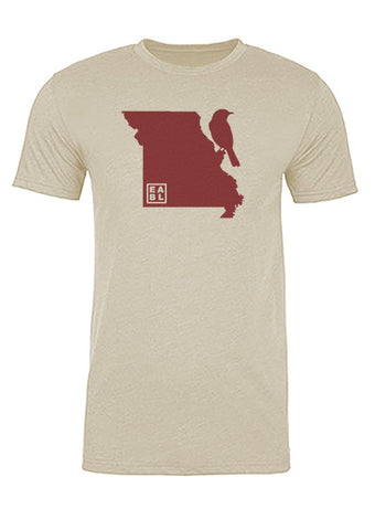 Missouri State Bird Tee/Red on Antique White - Men's