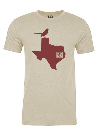 Texas State Bird Tee/Red on Antique White - Men's