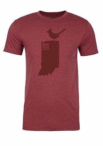 Indiana State Bird Tee/Red on Red - Men's