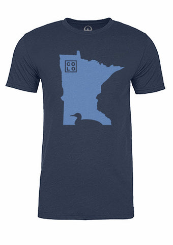 Minnesota State Bird Tee/Light Blue on Navy - Men's
