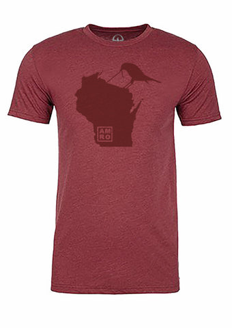 Wisconsin State Bird Tee/Red on Red - Men's